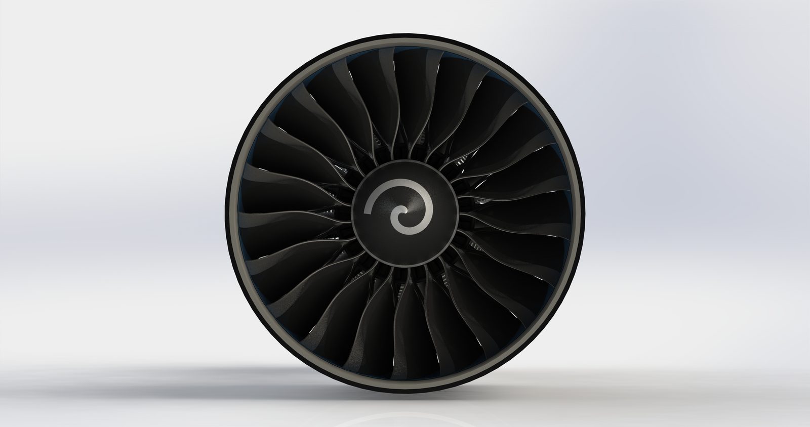Head-on view of the GEnx fan face.