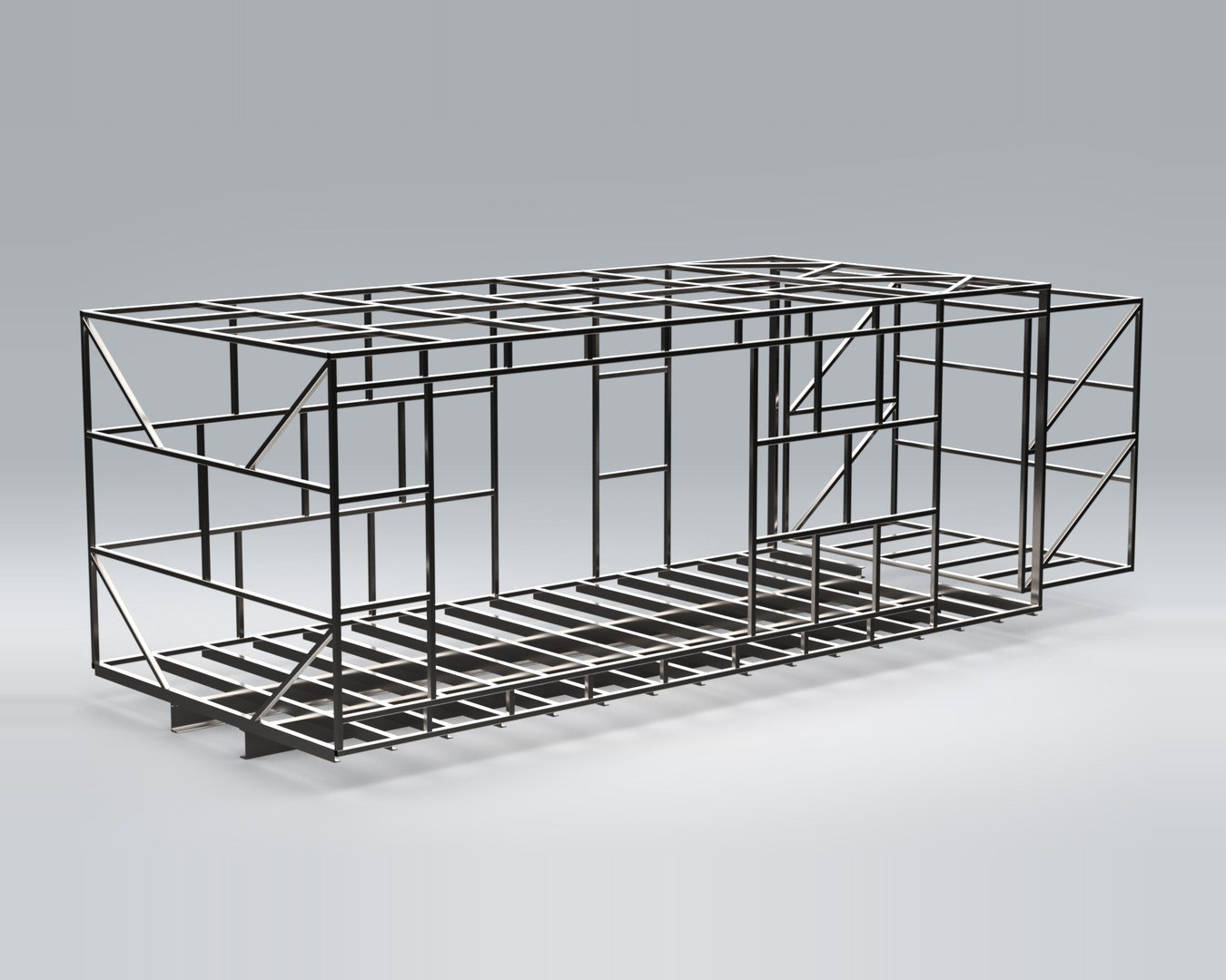Steel framework of the Habibah food truck
