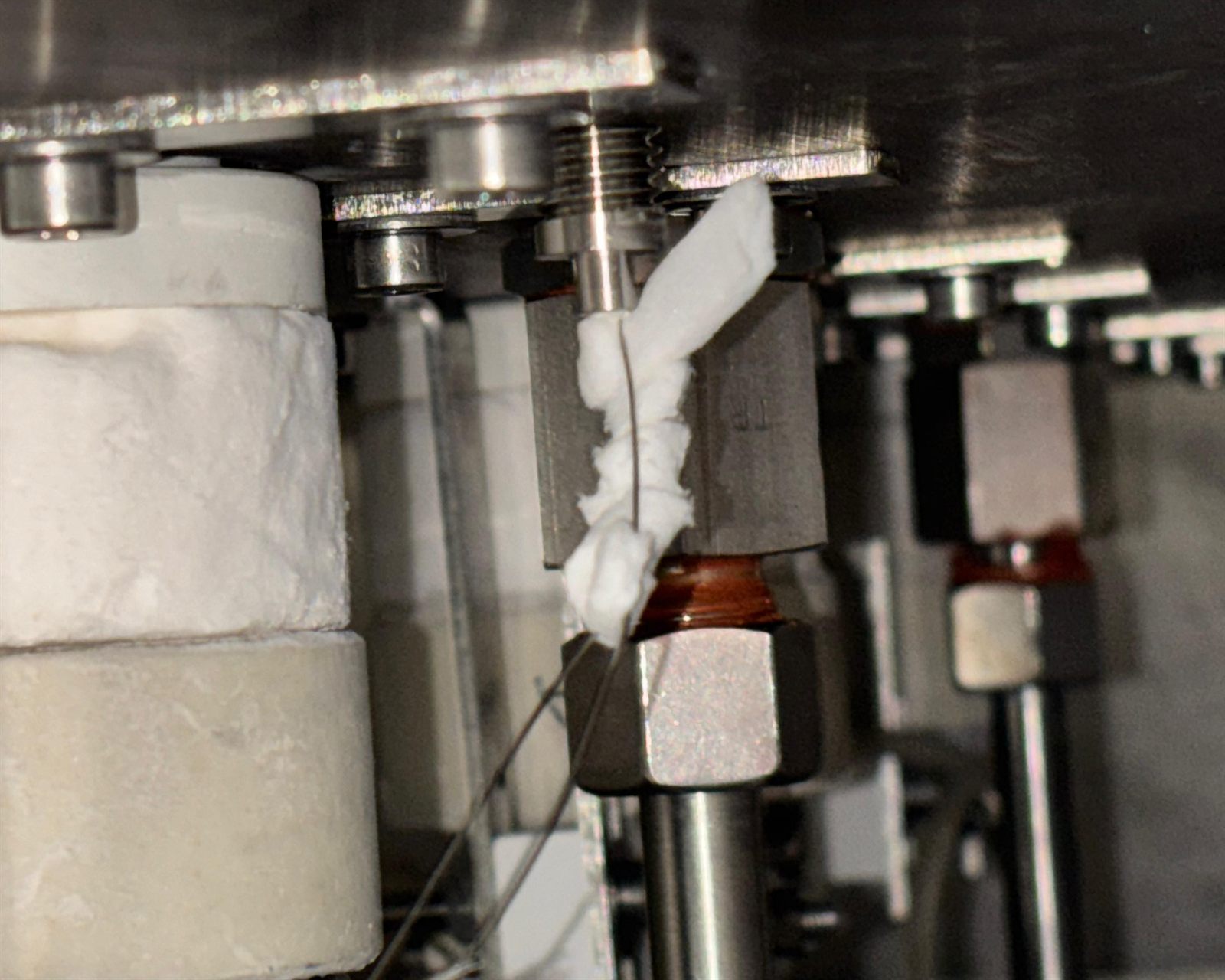 Close detail of the high-temperature core: the hot-zone materials.