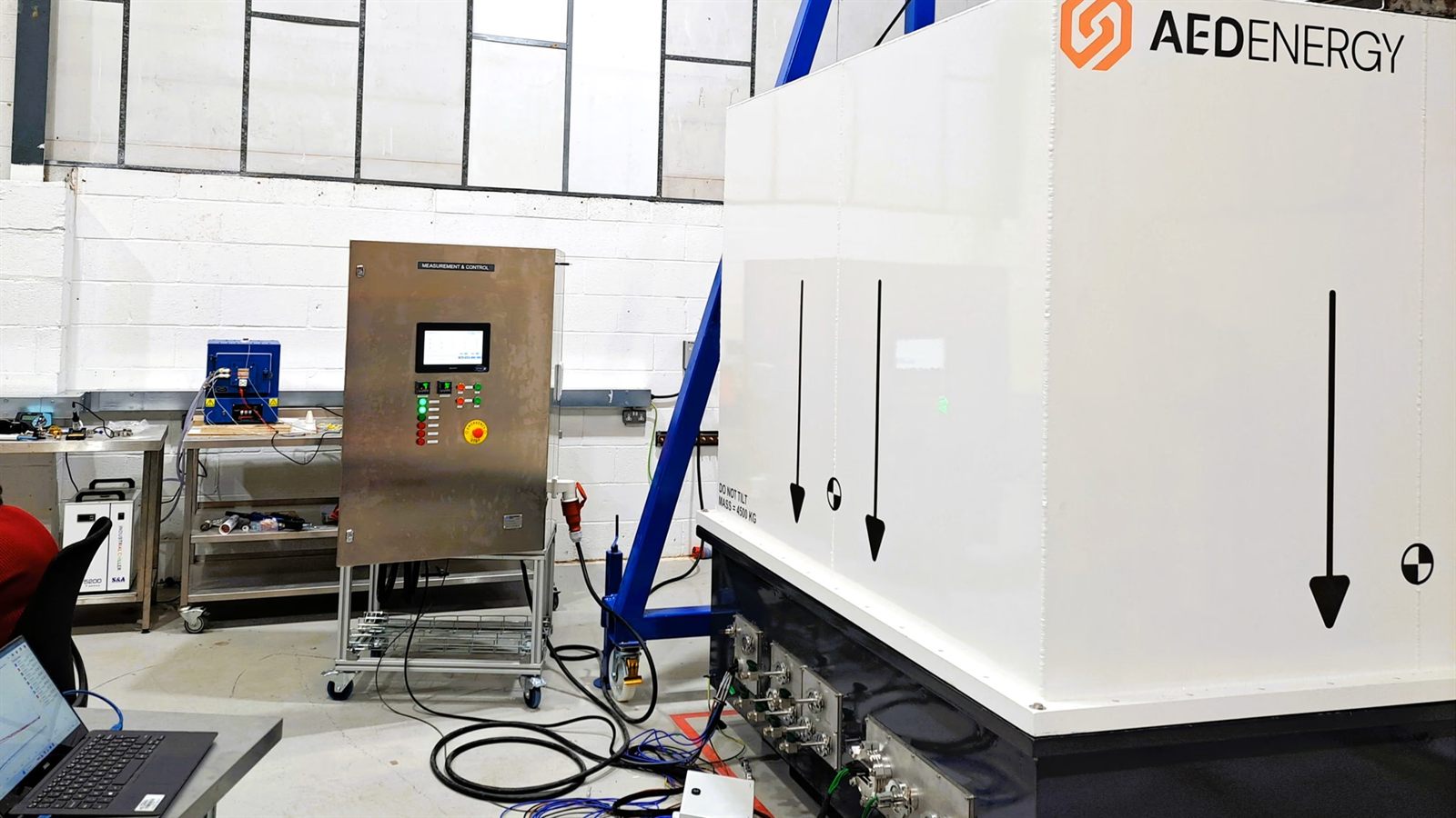 The commissioned 800-degree thermal storage demonstrator on the test floor.